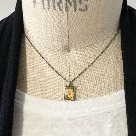 Sterling Silver Floral Pendant Chain Necklace - Picture 1 of 8